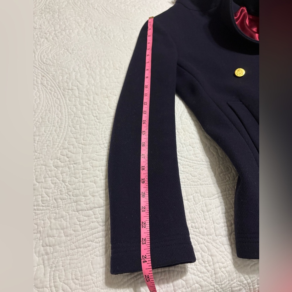 J. Crew Statium Cloth Nello Gori Peacoat with Gold Buttons Navy Blue Size 6 - Picture 6 of 9